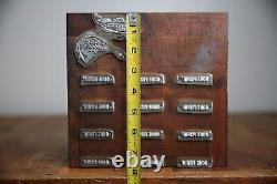 Antique letterpress wood printing block Sign Gone Fishing Bass Trout Typeset