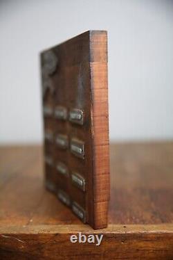 Antique letterpress wood printing block Sign Gone Fishing Bass Trout Typeset