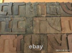 Big Hebrew print Letterpress block Wooden Type Letters + symbols lot of 29 pcs