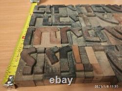 Big Hebrew print Letterpress block Wooden Type Letters + symbols lot of 29 pcs