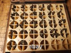 Bookbinding Brass Type 117 pc set 0.14 emboss gold leather 10 pt with case