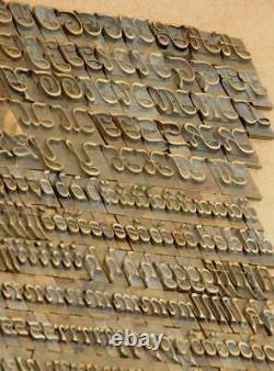 Bookbinding Brass Type set 0.39 embossing gold finishing bookbinder script rare