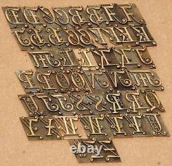 Bookbinding Brass Type set 0.75 embossing gold finishing leather gilding rare