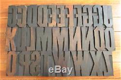 Concave Tuscan Condensed Letterpress Blocks Printing Wood Type 4-7/8 Inch CAPS