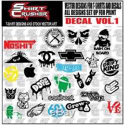 Decal Master vol. 1 /T-SHIRT DESIGN CLIP ART/ SVG EPS AI DECALS & T-SHIRTS
