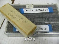 Devine Outline 24 pt Metal Type Printers Type Letterpress Type