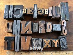 Eclectic Mix of Antique Metal & Copper PRINTING BLOCKS Full Alphabet 26 letters