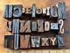 Eclectic Mix Of Antique Metal & Copper Printing Blocks Full Alphabet 26 Letters