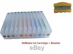 Empty Epson Stylus Pro 7910/7900/9900/9910 Refillable Ink Cartridge +resetter