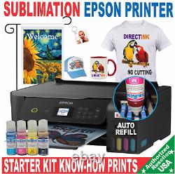 Epson Printer with Sublimation ink Heat Transfer Print Garden Flag Bundle