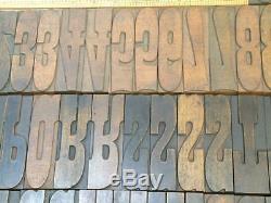 Ex. Rare Hamilton 25 line French Clarendon Veneer Letterpress Wood Type 84pcs