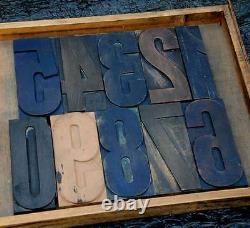 GIANT NUMBERS 0-9 RARE 8.88 Letterpress wooden type woodtype wood number