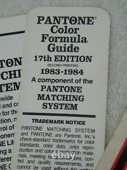 Gans Pantone Matching System 17th Edition 1983 1984 Color Formula Guide