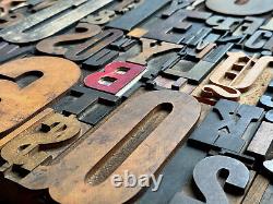 Giant Antique Letterpress Printer WOOD TYPE Mix 168 Pieces Full Alphabet Numbers