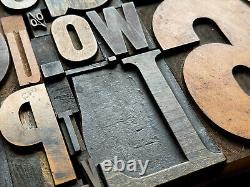 Giant Antique Letterpress Printer WOOD TYPE Mix 168 Pieces Full Alphabet Numbers