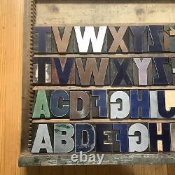 Group Of 50+ Wood Printing Letter Blocks Mix Of New And Antique INV-LP33