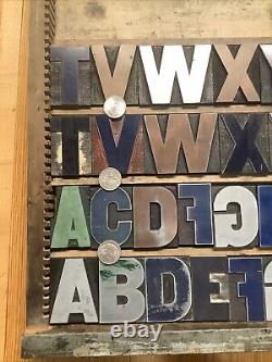 Group Of 50+ Wood Printing Letter Blocks Mix Of New And Antique INV-LP33