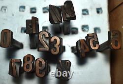 HUGE Lot 145 Letterpress Printing Press Typeset Letter Numbers Characters WOW