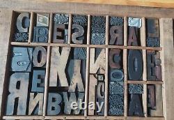 Hamilton Drawer LOT Antique Vint. Letterpress Print Blocks Letters Numbers Punct