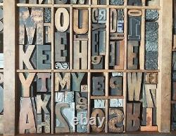 Hamilton Drawer LOT Antique Vint. Letterpress Print Blocks Letters Numbers Punct