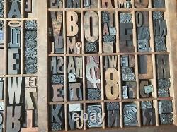 Hamilton Drawer LOT Antique Vint. Letterpress Print Blocks Letters Numbers Punct