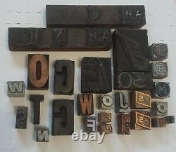 Hamilton Drawer LOT Antique Vint. Letterpress Print Blocks Letters Numbers Punct