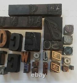 Hamilton Drawer LOT Antique Vint. Letterpress Print Blocks Letters Numbers Punct