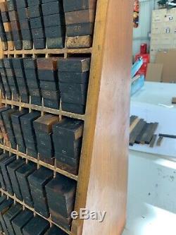Hamilton Letterpress Furniture Cabinet Wood Type Complete Vintage Original