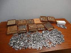 Huge Lot Dura Cast Type Letters Character Hot Stamping Franklin Imprinting Caps
