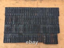 Large 3 3/8+ Antique VTG Clarendon Wood Letterpress Print Type Block Letter Set