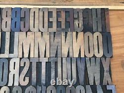 Large 4 Antique VTG Hamilton Wood Letterpress Print Type Block Letters #s Set