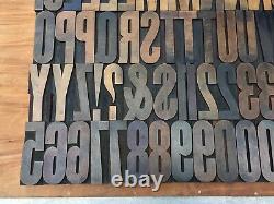 Large 4 Antique VTG Hamilton Wood Letterpress Print Type Block Letters #s Set