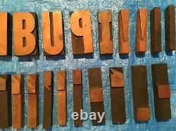 Large 5 Antique Wood Letterpress Printing Press Type Block Letters Typeset