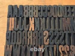 Large Antique VTG Hamilton Wood Letterpress Print Type Block A-Z Letters #s Set