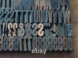 Large Antique VTG Hamilton Wood Letterpress Print Type Block A-Z Letters #s Set