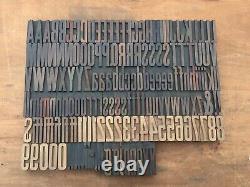 Large Antique VTG TUBBS Wood Letterpress Print Type Block A-Z Letters #s Set