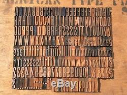 Large Antique VTG Wood Letterpress Print Type Block A-Z Letters #s Complete Set