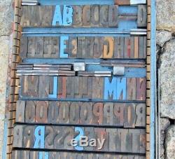 Large Antique Vintage Wood Letterpress Print Type Block A-Z Letters #s