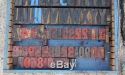 Large Antique Vintage Wood Letterpress Print Type Block A-Z Letters #s