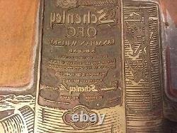 Large Wood Printing Letterpress Printers Block Schenley Whiskey Advertising