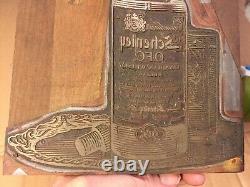 Large Wood Printing Letterpress Printers Block Schenley Whiskey Advertising