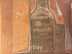 Large Wood Printing Letterpress Printers Block Schenley Whiskey Advertising