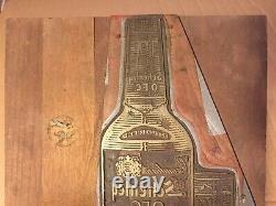 Large Wood Printing Letterpress Printers Block Schenley Whiskey Advertising