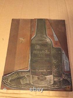 Large Wood Printing Letterpress Printers Block Schenley Whiskey Advertising