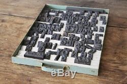 Letter press letters vintage Magnetic Rubber Print Blocks Industrial Drawer B