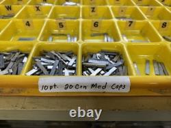 Letterpress 10 Point 20th Century Medium CAPS, lower case and Numbers with spacers