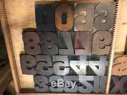 Letterpress 5 Bold Gothic Wood Type-Complete Font 82 pcs