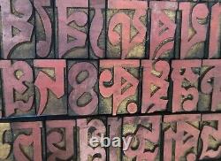 Letterpress Bengali script wood/wooden printing type typography 79 pc 39mm #LB49