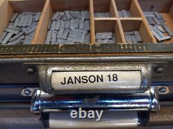 Letterpress Font TYPE (18 Point Janson) with California Job Case AS-IS