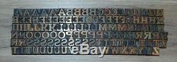Letterpress Print type wood Letters 120 pieces 11/16 Tall